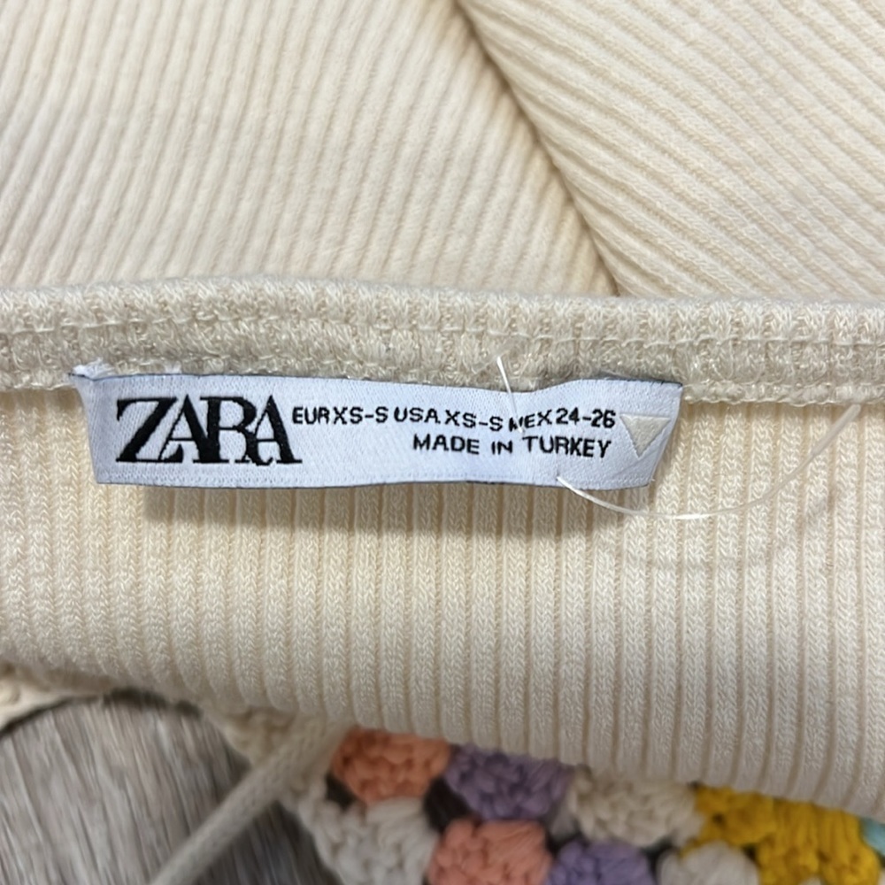Zara Boho Crocheted Ribbed Crop Top​​​​​ - Picture 7 of 9